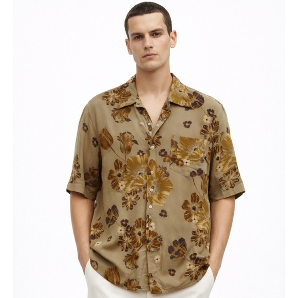 AMI Alexandre Mattiussi SS21 Flower‎ Print Short Sleeve Shirt Mens Size 40